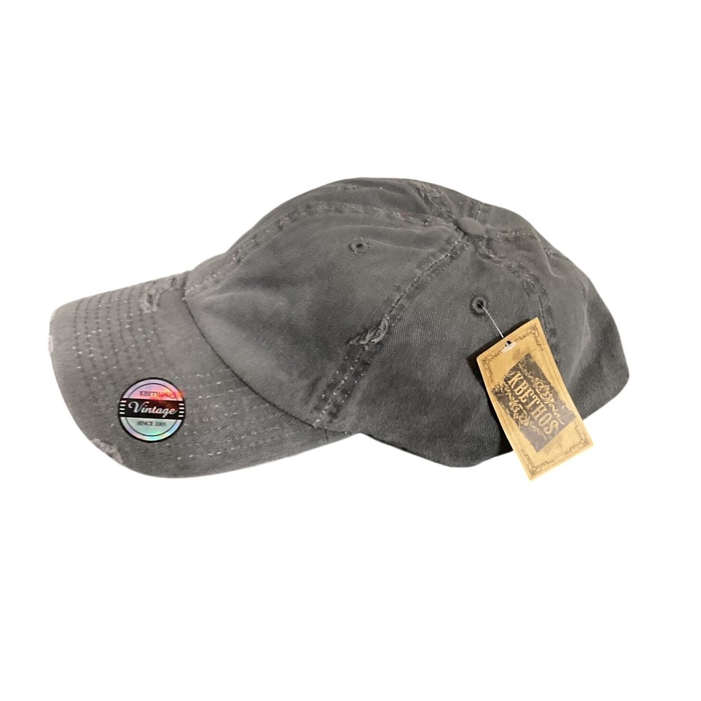 KBETHOS Baseball Cap Unisex OS Charcoal Grey New Distressed Trucker Pigment Hat